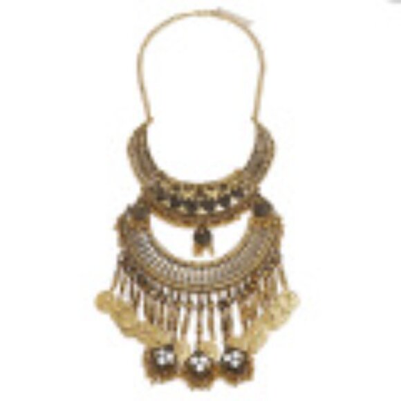 #053 Palace Vintage Coin Tassel Necklace Collarbone Sweater Chain - Picture 5 of 5